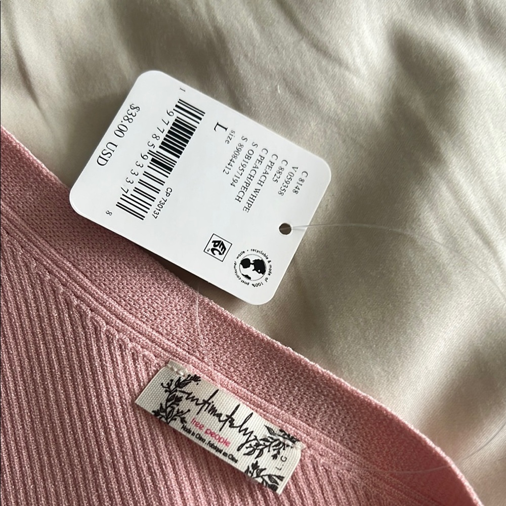 Pink One-Shoulder Ribbed Top - Picture 4 of 5
